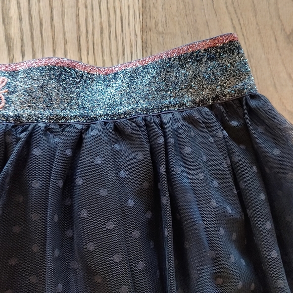 H&M Girls Tulle Skirt Do Epic Stuff Black Navy Sparkles Size 14Y - Picture 3 of 11